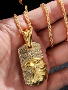1pc Diamond Embossed Necklace, Luxury Gift For Men, Minimalist Pendant, Gift For Boyfriend, Father's Day Gift - Multicolor - View 7