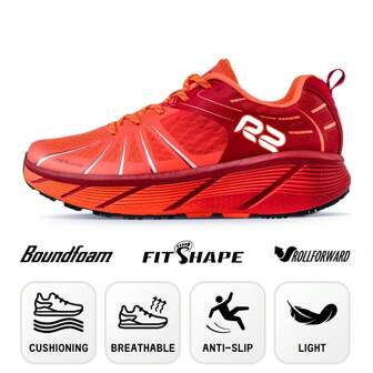  1pair Men R2 Lightweight Breathable Thick Sole Shock Absorbing Athletic Running Shoes, For Sports Such As Jumping Rope, Aerobics, Marathon, And Running