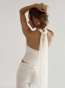 1pc Long Lightweight Chiffon Scarf, Narrow Neckerchief, Fashionable Accessory For Four Seasons, Spring/Summer/Autumn/Winter