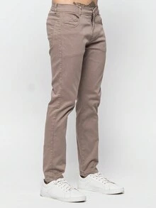Men Pants - 卡其色 - 查看 4