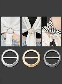 1PC Circular Sliding Buckle, Alloy Adjustable Buckle Fastener, Sewing Mini Buckle Belt Adjuster Slider, Used For Belt Retainer Leather Craft Bag Belt Bag Production, Exquisite Corner Buckle, Short Sleeved Hem Fixing Buckle, Waist Buckle For Clothes, Metal Buckle For Straps, Scarf Tying Buckle - Mixed Colors - View 3
