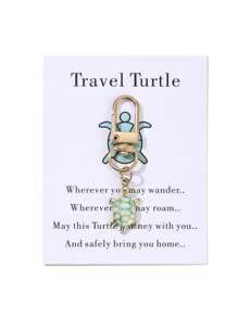Travel Turtle Shaped Keychain With Small Bag And Card, A Gift For Traveling Friends Car Accessories Bag Charm School Cute Goth Y2k Christmas - Turtle - View 24