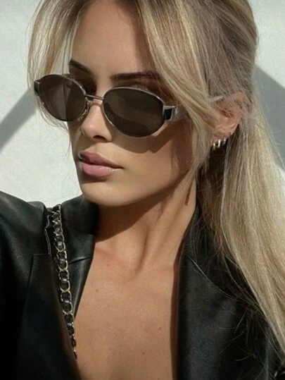 1 件女士复古金属框架和镜腿眼镜，适合夏季海滩度假日常佩戴、户外、旅行遮阳外出装户外海滩海滨度假以及送给家人和朋友的礼物