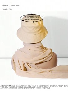 1件女性純色/多彩時尚套裝，包括雪紡頭巾和漿果帽組合以及2入組圍巾帽套裝 - 彩色 - 查看 4