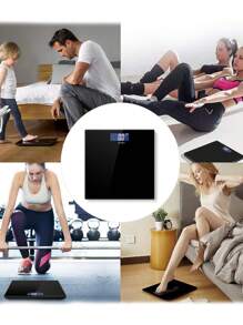 Báscula Digital Inteligente De Cristal Templado Hasta 180 Kg Cuadrada - Negro - Ver 5