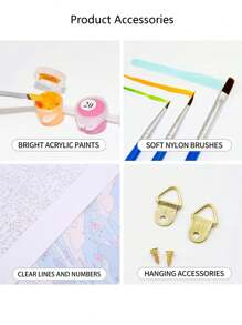 1 Set de kit de pintura al óleo digital DIY personalizado de dibujos animados león y jabalí, Set de pinturas de arte, para la decoración del dormitorio y la pared, el mejor regalo para amigos, tamaño: 40 * 50CM