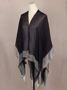 Women Summer Poncho Large Long Lightweight Modal Shawl Wrap - Multicolor - View 6