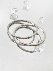 時尚不銹鋼紋理質感手鐲適用於情侶日常裝飾 - 金黃色 - 查看 3