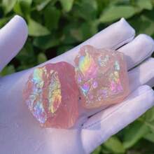 Đá thô Aura Rose Quartz 50g/100g/200g, tinh thể tự nhiên, dùng làm mẫu đá khoáng, đá khuếch tán, làm đồ trang sức, trang trí nhà cửa, năng lượng tâm linh, thiền định, đá may mắn. - Hồng - Xem 8