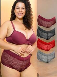 Kit 5 Calcinha Caleçon Renda Feminino Calesson Shortinho Lingerie Calçolas
