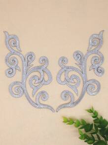 2pcs Gold Hollow Out Embroidery Applique Patch With Adhesive Backing For Clothing Decoration