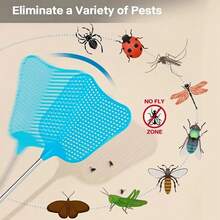 1入曲形伸縮電蚊拍，卡通香蕉造型，TPR握把，手動捕蚊器，滅蠅器，滅蟑螂器 - 彩色 - 查看 4