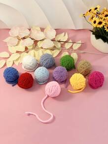 Juguete para mascotas para gatos, colorida bola de hilo tejida a mano con cascabel, solo para uso de mascotas