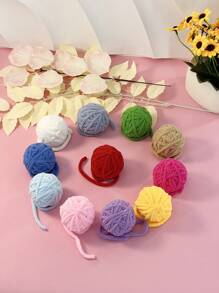 Juguete para mascotas para gatos, colorida bola de hilo tejida a mano con cascabel, solo para uso de mascotas