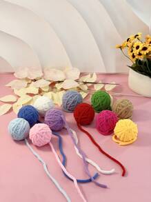 Juguete para mascotas para gatos, colorida bola de hilo tejida a mano con cascabel, solo para uso de mascotas