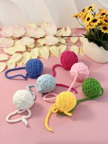 Juguete para mascotas para gatos, colorida bola de hilo tejida a mano con cascabel, solo para uso de mascotas