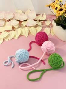 Juguete para mascotas para gatos, colorida bola de hilo tejida a mano con cascabel, solo para uso de mascotas