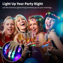 25/50 piezas Luces para dedos LED, linternas de dedos con 7 colores, juguetes de anillo de dedo con batería, mini lámparas para dedos, suministros para fiesta brillan en la oscuridad para rave conciertos (al azar) - Multicolor - Ver 4
