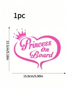 1pc Baby Cartoon Car PVC Self-Adhesive Car Sticker - Pink - View 5