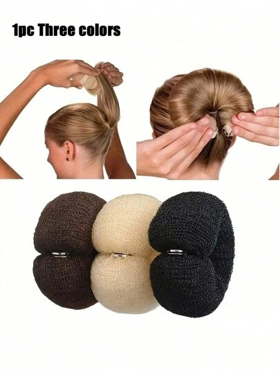 1PC Women Hair Maker Donut Magic Foam Sponge Big Ring Hair Styling Tools Headdress Hairstyle Hair Accessories, Elastic Hair Roller DIY Snap Ring Shaper Doughnut Hair Bun Maker Foam Hair Headband, Ponytail Holders Hair Bun Accessories Hair Styling Tools For Women Girls Home Bathroom Decor Fall Decor Back To School Hair Accessories