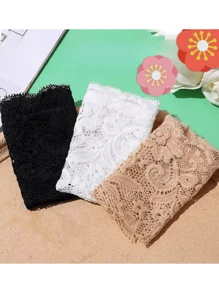 3pcs/1pc 女士夏季蕾丝垫胸罩插入防光胸罩和防滑胸带包裹背心低胸上衣带害羞面板，乳沟覆盖，害羞面板，低胸上衣带蕾丝面板，连衣裙害羞面板，适合女士女孩女士连衣裙 V 领 T 恤（两粒扣和三粒扣随机发，（深色和浅色皮肤随机发） - 多色 - 查看 4