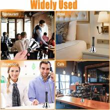 1 Pc Hand Bell, Silver Steel Bell, Ringing Bell With Handle, Dinner Bells For Inside Classroom Bell, For Food Line, Alarm, Jingles, Ringing (Silver) - Silver - View 5