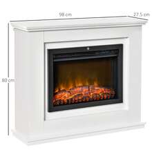 HOMCOM Cheminée électrique Grande Taille 2000 W Effet Flammes LED minuterie température luminosité réglables télécommande fournie Blanc - Blanc - Voir 2