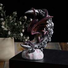 1 Peça Coroa do Dragão à Luz da Lua, Enfeite Decorativo de Resina para Janela, Sala de Estar, Escritório, Estante, Suporte de TV, Porta, Obra de Arte Criativa - preto roxo - Visão 3