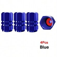 4pcs Metal Tire Valve Stem Caps - Blue - View 2