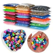 100pcs 6x9mm Rainbow Pony Beads Big Hole Beads Perfect For Bracelets DIY Kandi Jewelry Making Hand Crafts Hair Beads Jewelry Making Accessories