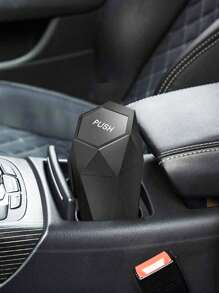Press-Type Car Trash Can With Lid - 1pc, Mini Car Interior Accessory, Leak-Proof Trash Can, Multi-Purpose Storage Box And Organizer, Suitable For Car, Home, Office. Trash Bags Are Not Included And Need To Be Purchased Separately.