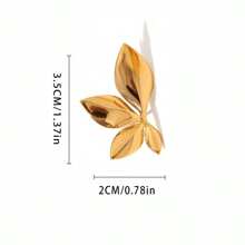 1 Par de Brincos com formato de Flor e Folha de Cobre, adequados para uso casual diário de mulheres, Dia dos Namorados, Mãe, Dia das Mães, presente