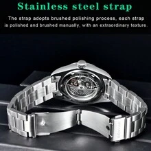 BENYAR 2024新款機械腕錶，100米防水，發光指針，自動上鏈，藍寶石水晶與不鏽鋼男士潛水錶 - 紅色 - 查看 9