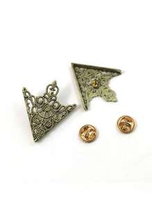 2 pièces Épingles vintage creuses en forme de col en V unisexe, accessoire de mode convenant pour un port quotidien et les fêtes
