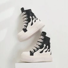 Men's High Top Thick-Soled Fashion Sneakers With Chunky Laces, Comfortable Sports Shoes