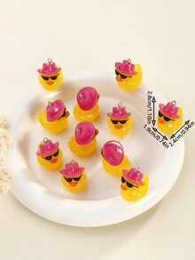 可愛卡通時尚鴨子形太陽眼鏡飾品，DIY鑰匙扣/耳環/項鍊材料 - 彩色 - 查看 3