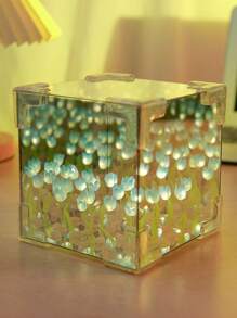 (USB Powered) 10/20/30 Tulips Flower Cube Night Light, Handmade DIY Material Kit, Dual Function As Night Light & Mirror, Ideal Gift For Girlfriend, Friends, Birthday, Valentine's Day - 多色 - 查看 9