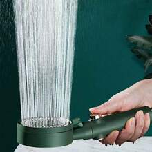 Shower Head Handheld Spray Combo - High Pressure Handheld Showerhead With OFF Pause Switch, 5 Spray Modes Shower Wand With Shut Off Button, Removable Shower Head - Green - View 5