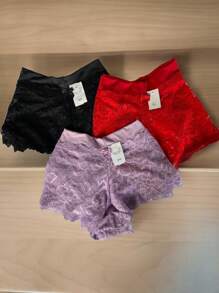 Kit 5 Calcinha Caleçon Renda Feminino Calesson Shortinho Lingerie Calçolas