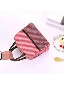 1入防水鋁箔便當袋，容量大，便攜式，冷藏保鮮午餐盒袋 - 紅色 - 查看 6