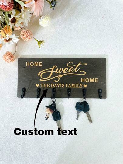 Personalized Key Holder For Wall Wood Custom Key Hook Key Hanger Housewarming Gift Wall Home House Warming Presents Decoration,Christmas