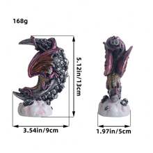 1 Peça Coroa do Dragão à Luz da Lua, Enfeite Decorativo de Resina para Janela, Sala de Estar, Escritório, Estante, Suporte de TV, Porta, Obra de Arte Criativa - preto roxo - Visão 7