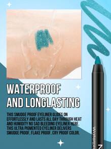 Misslyn Waterproof Colored Eyeliner Pencil, Long-Lasting Color, Smooth & Creamy Texture, Available In Matte, Pearl, And Glitter Finishes, Easy To Create Bold & Precise Lines, Can Be Sharpened With A Pencil Sharpener, Smudge-Proof, Waterproof, Long-Lasting, Sweat-Resistant - 25 shimmer Green - 查看 7