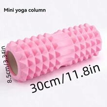 1个瑜伽轮，空心滚轴，新月形泡沫轴，肌肉放松按摩滚轴，腿部塑形美容工具，瑜伽泡沫轴，肌肉放松按摩棒，初学者普拉提空心滚轴，泡沫轴配件，空心瑜伽柱 - 粉色 - 查看 3