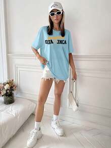 Women T-Shirts - Màu xanh nhạt - Xem 3