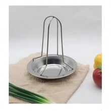 1pc, Family Dinner Stainless Steel Grilled Chicken Rack - White - View 11