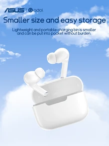ASUS ASus Wireless Earphones With Mic Charging Bay Headset White Earbuds Long Battery Stereo On-Ear Headphones Touch For IOS/Apple/ Gifts