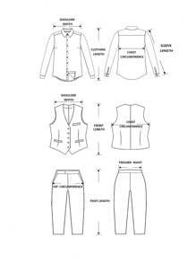 Niñito con estampado de rayas Blazer chaleco con pantalones & con lazo delantero Camisa - Blanco - Ver 6