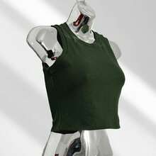 Women Tank Tops & Camis - Màu xanh lá cây đậm - Xem 2