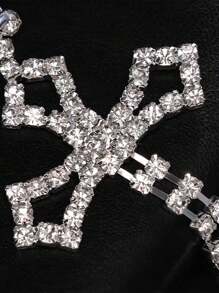 1Pair Sparkly Crystal Dangle Cross Eaaring For Women Rhinestones Blessing Jewelry Gift - Rhinestone Earrings - View 4